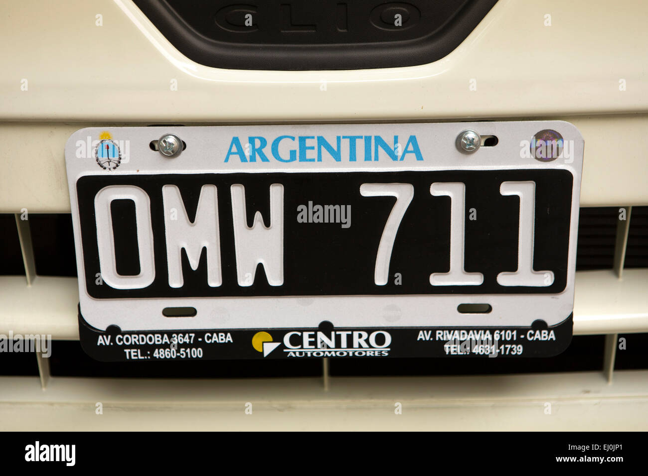 Argentina, Buenos Aires, Retiro, Argentinian vehicle number plate Stock Photo