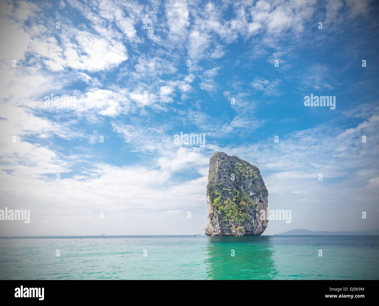 Tropical island located in Krabi province, Thailand. Vignette effect applied. Stock Photo