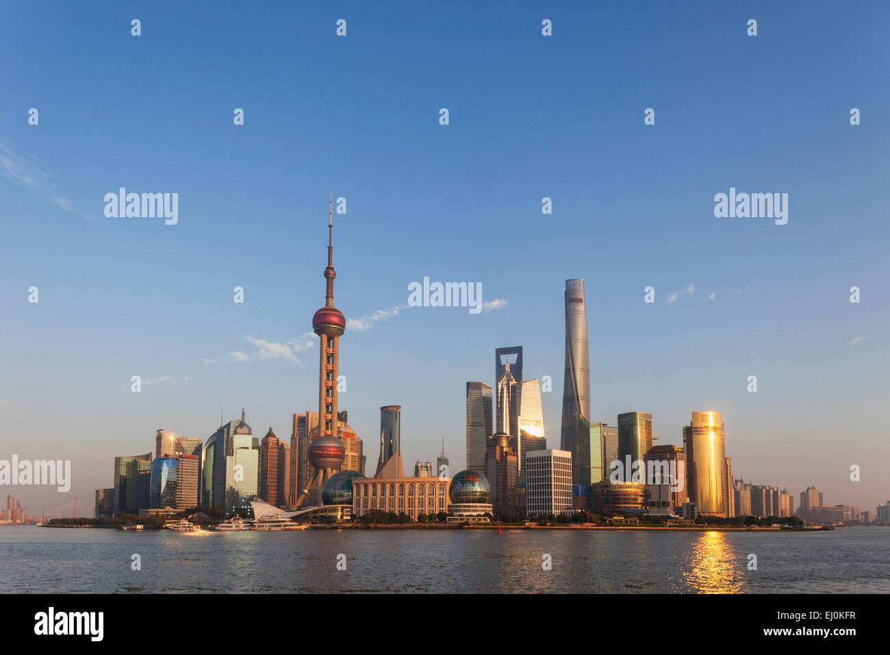 China, Shanghai, Pudong Skyline and Huangpu River Stock Photo - Alamy