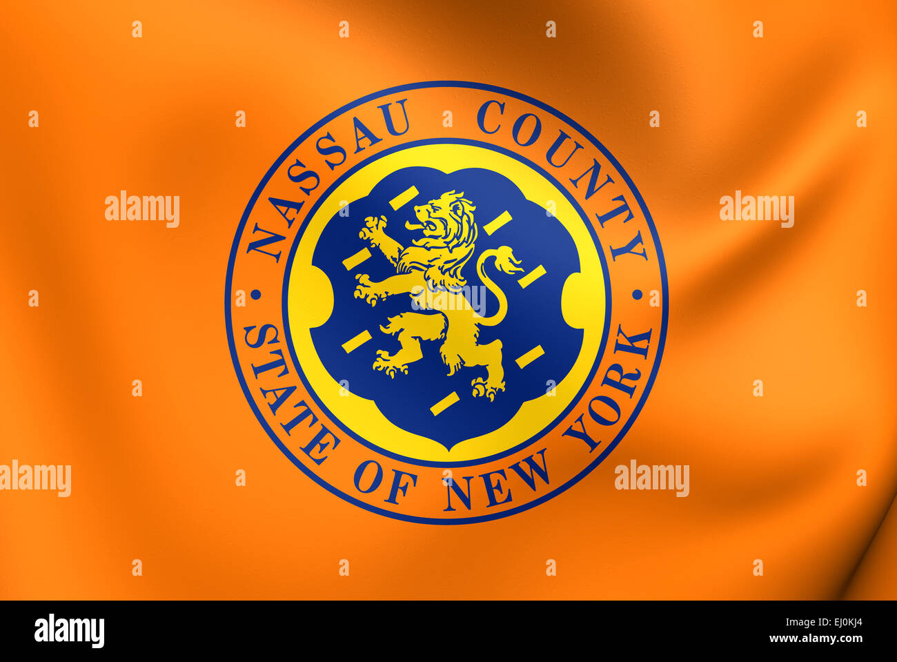 Flag of Nassau County, USA. Close Up. Stock Photo