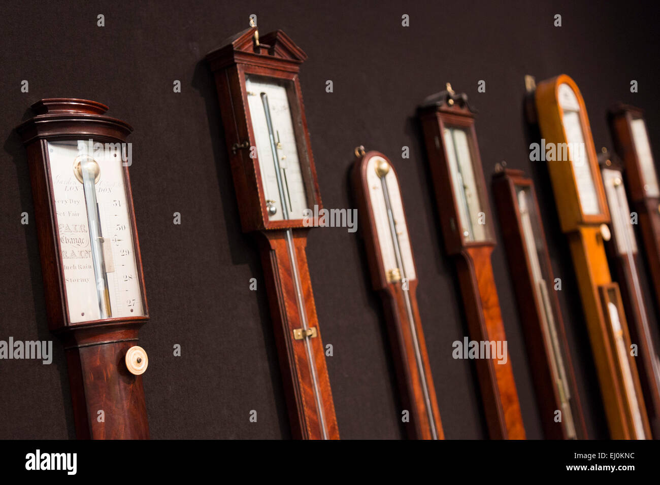 London, UK. 18 March 2015. Antique barometers from Alan Walker, Newbury