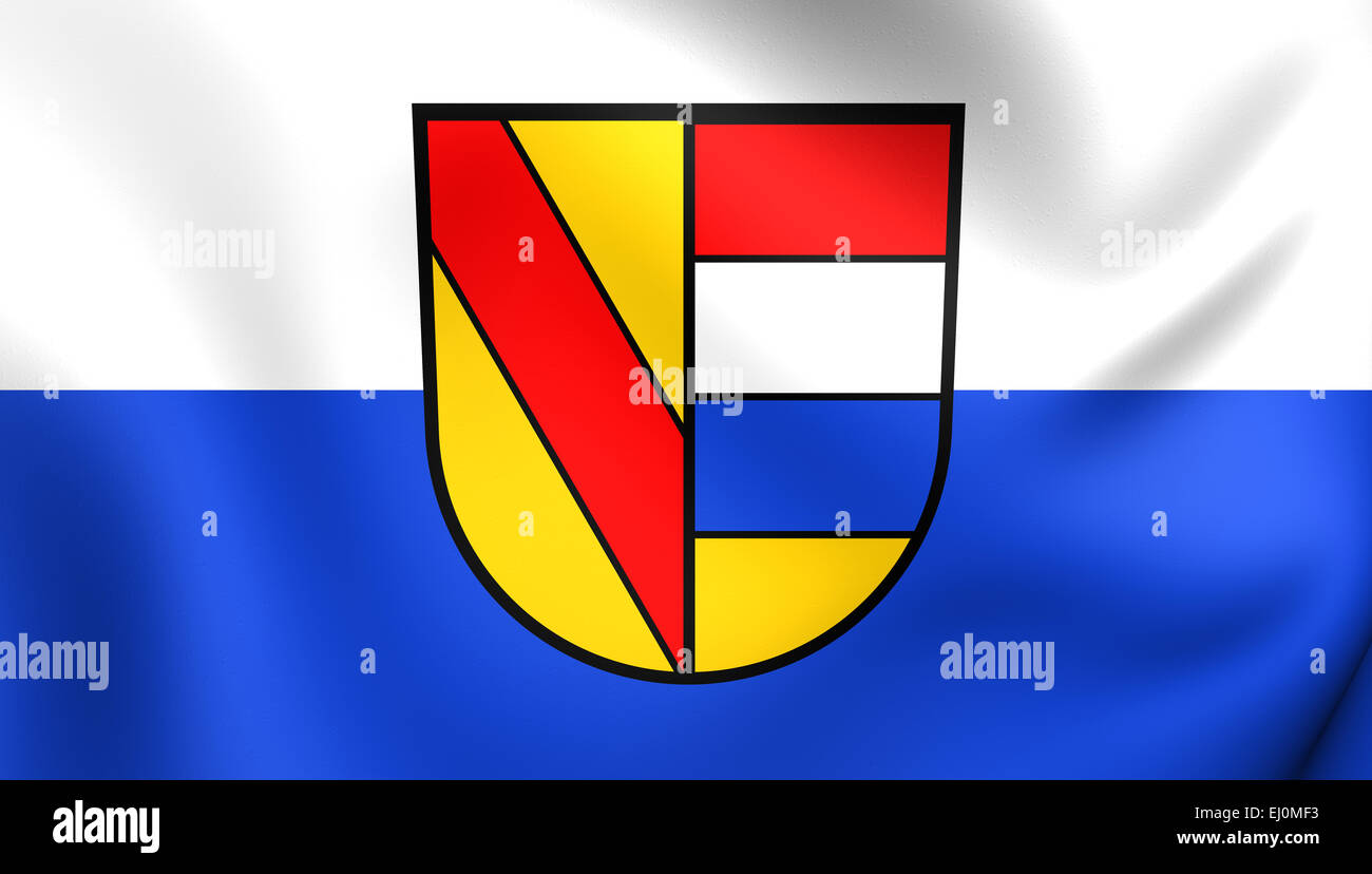 Flag of Pforzheim, Germany. Close Up. Stock Photo