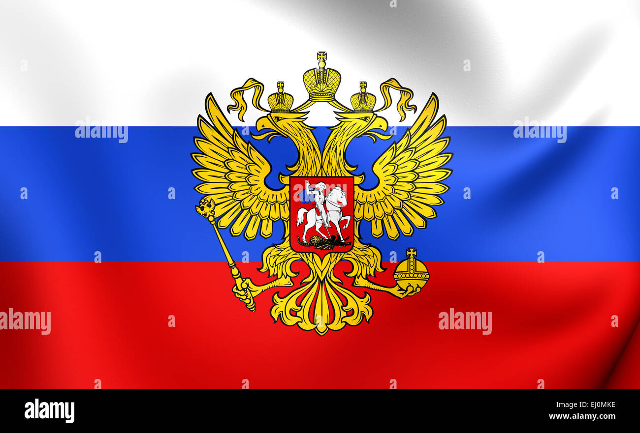 Flag of Russia. Close Up. Stock Photo