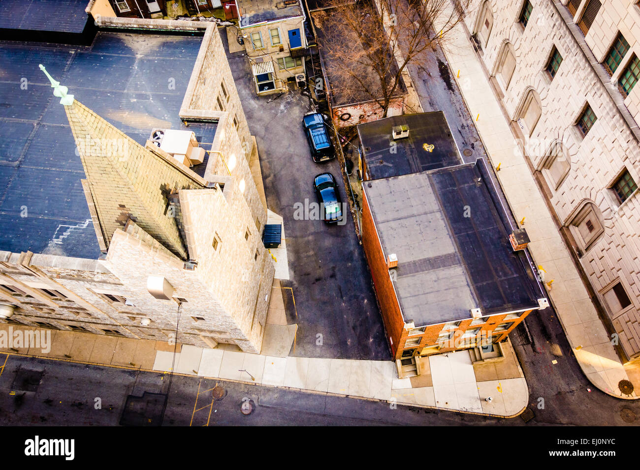 View Of A Church And Alleys From The South Street Parking Garage