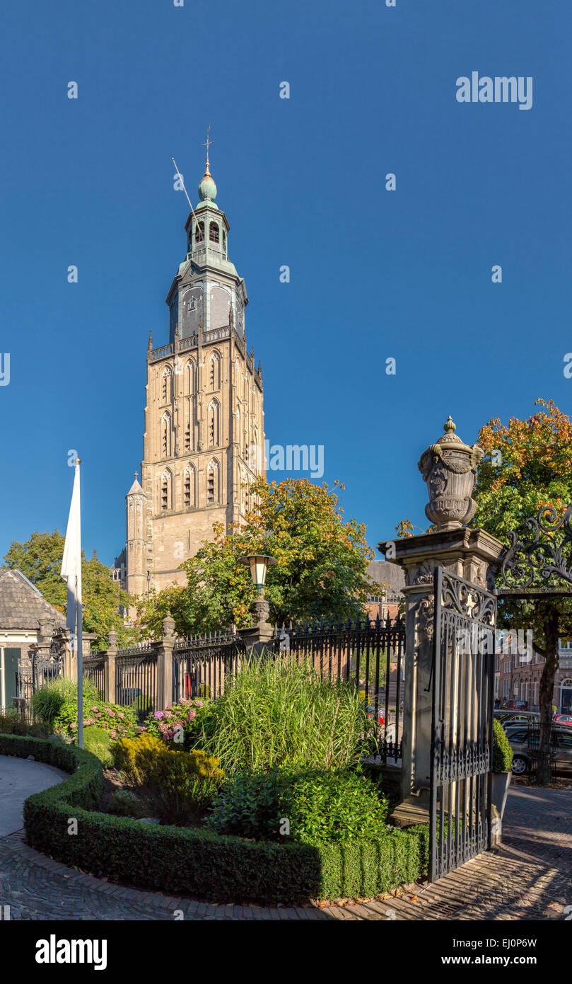 Netherlands, Holland, Europe, Zutphen, Gelderland, church, Gravenhof, Saint Walburgis, Stock Photo