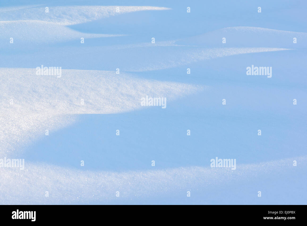 Snow waves with shadows and highlights Stock Photo