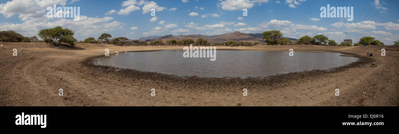 Africa, mountains, scenery, landscape, travel, lake, Tanzania, East Africa, water Stock Photo