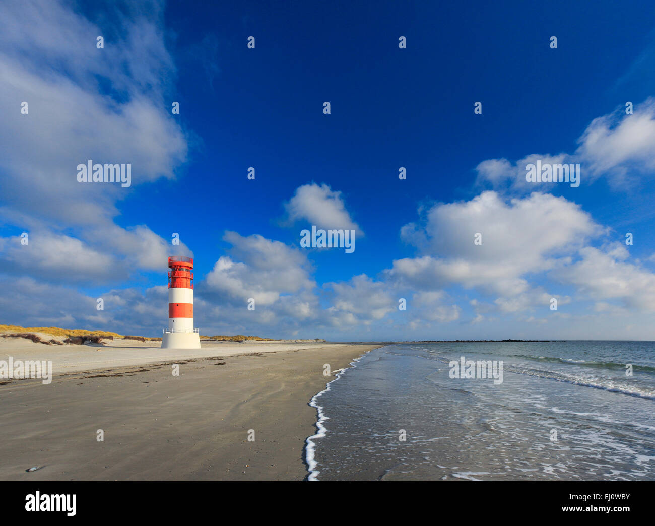 Germany, Europe, dune, dune grass, Helgoland, island, isle, coast, coastal vegetation, lighthouse, sea, seashore, nature, lesser Stock Photo