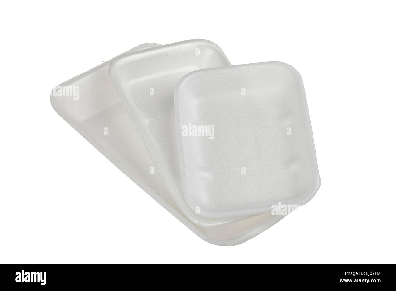 Styrofoam containers on white backgrounds Stock Photo