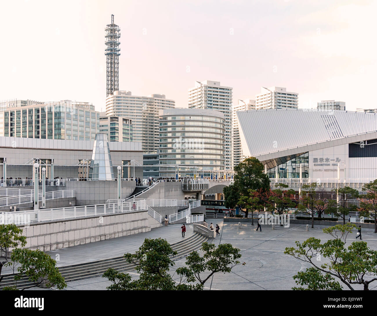 Pacifico Yokohama Convention Center, Minato Mirai 21 district, Yokohama, Kanagawa Prefecture, Japan. Stock Photo