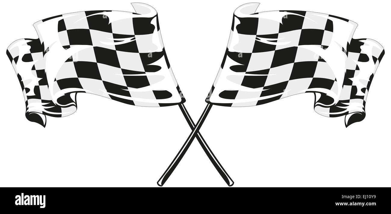 checkered flag racing Stock Photo