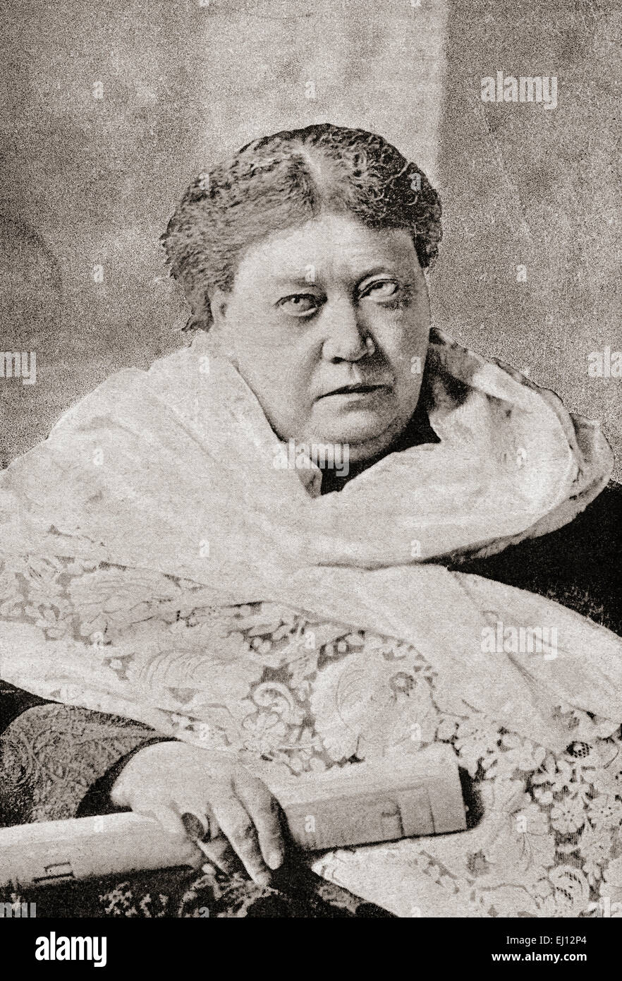 Helena Petrovna Blavatsky, 1831 –1891. Russian occultist, spirit medium, and author who co-founded the Theosophical Society in 1875. Stock Photo