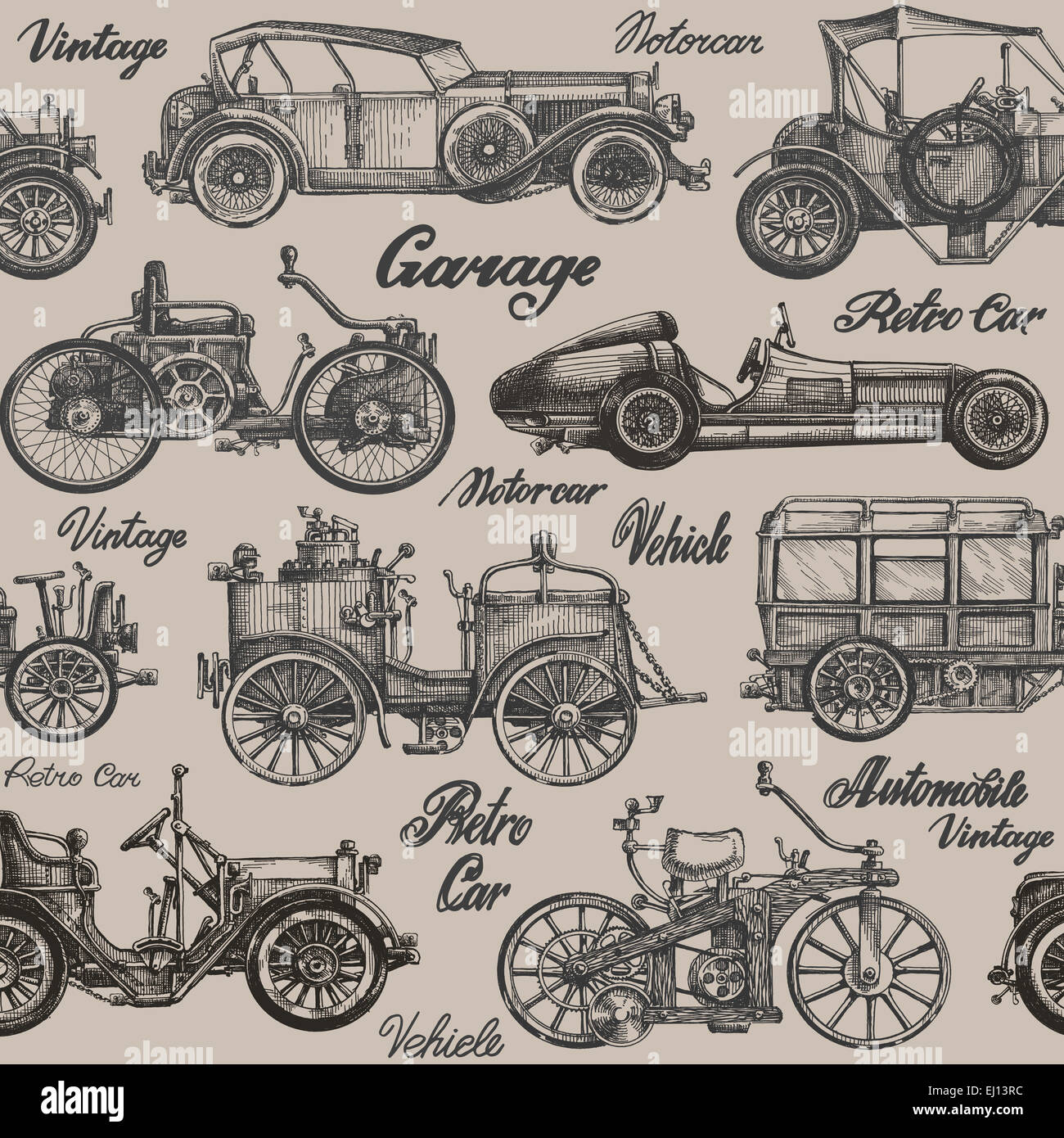 Vintage, retro cars. Background. banner, poster Stock Photo