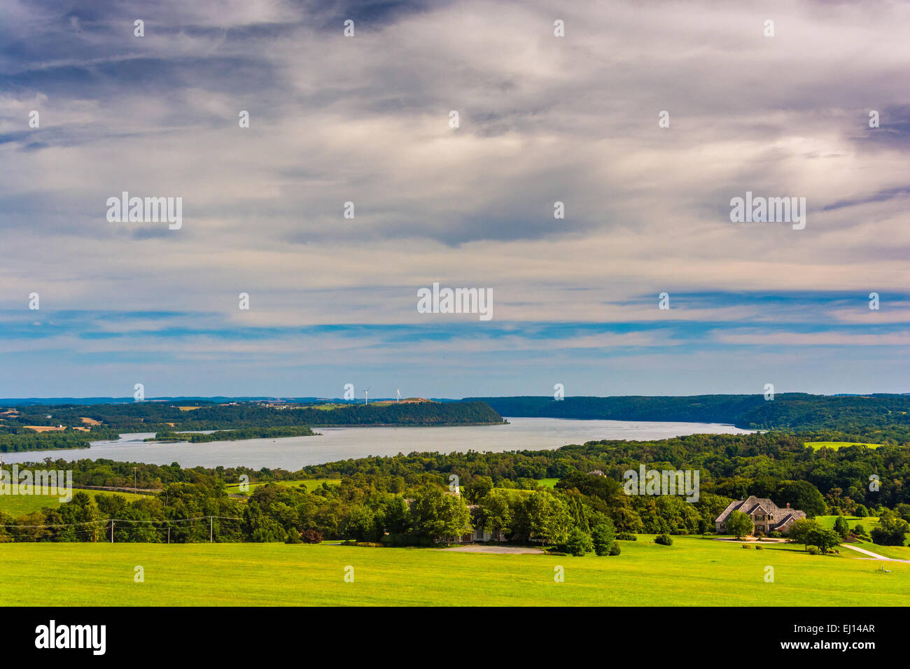 View of the Susquehanna River from High Point in Eastern York County, Pennsylvania. Stock Photo