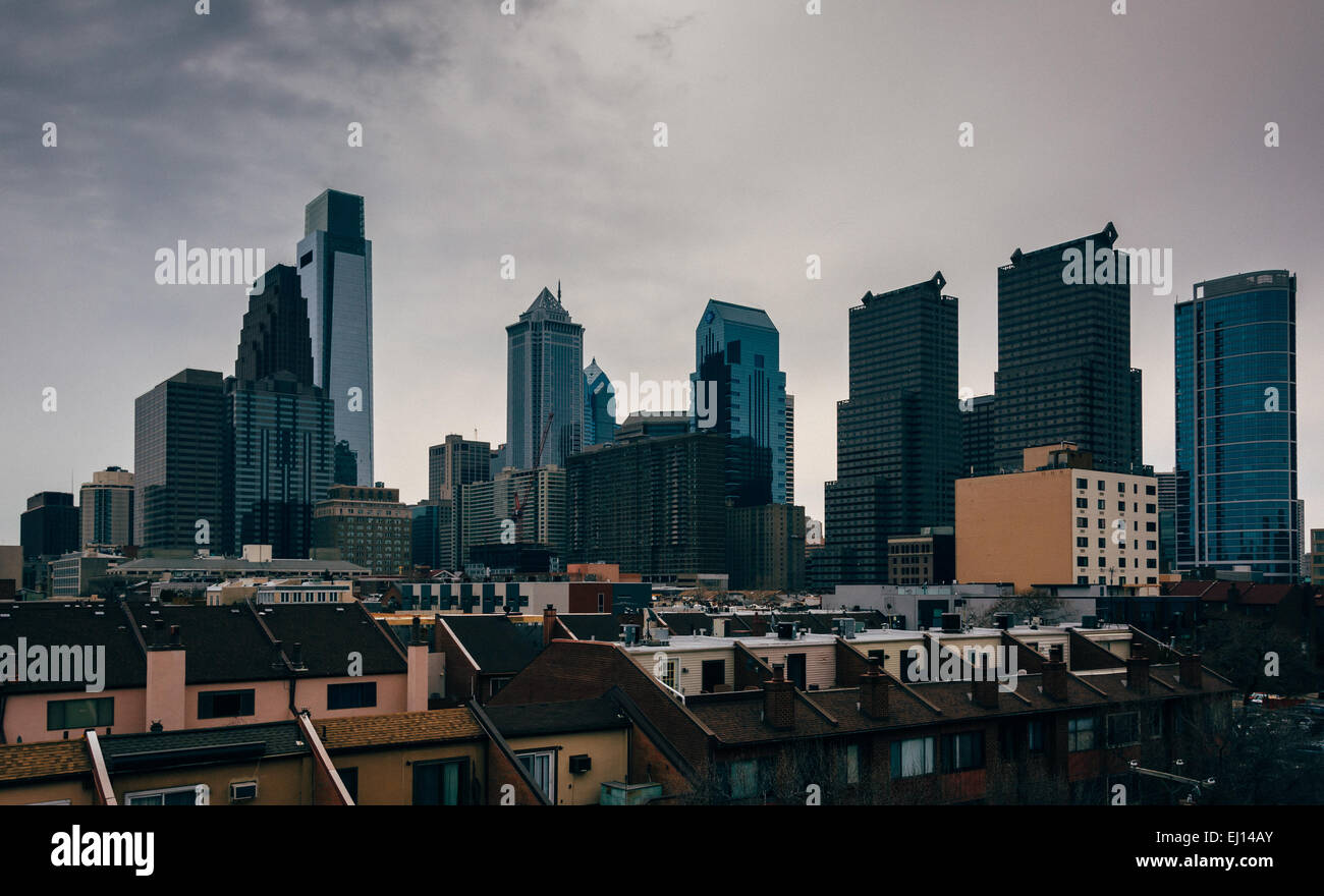 View Of The Skyline From A Parking Garage In Philadelphia Stock