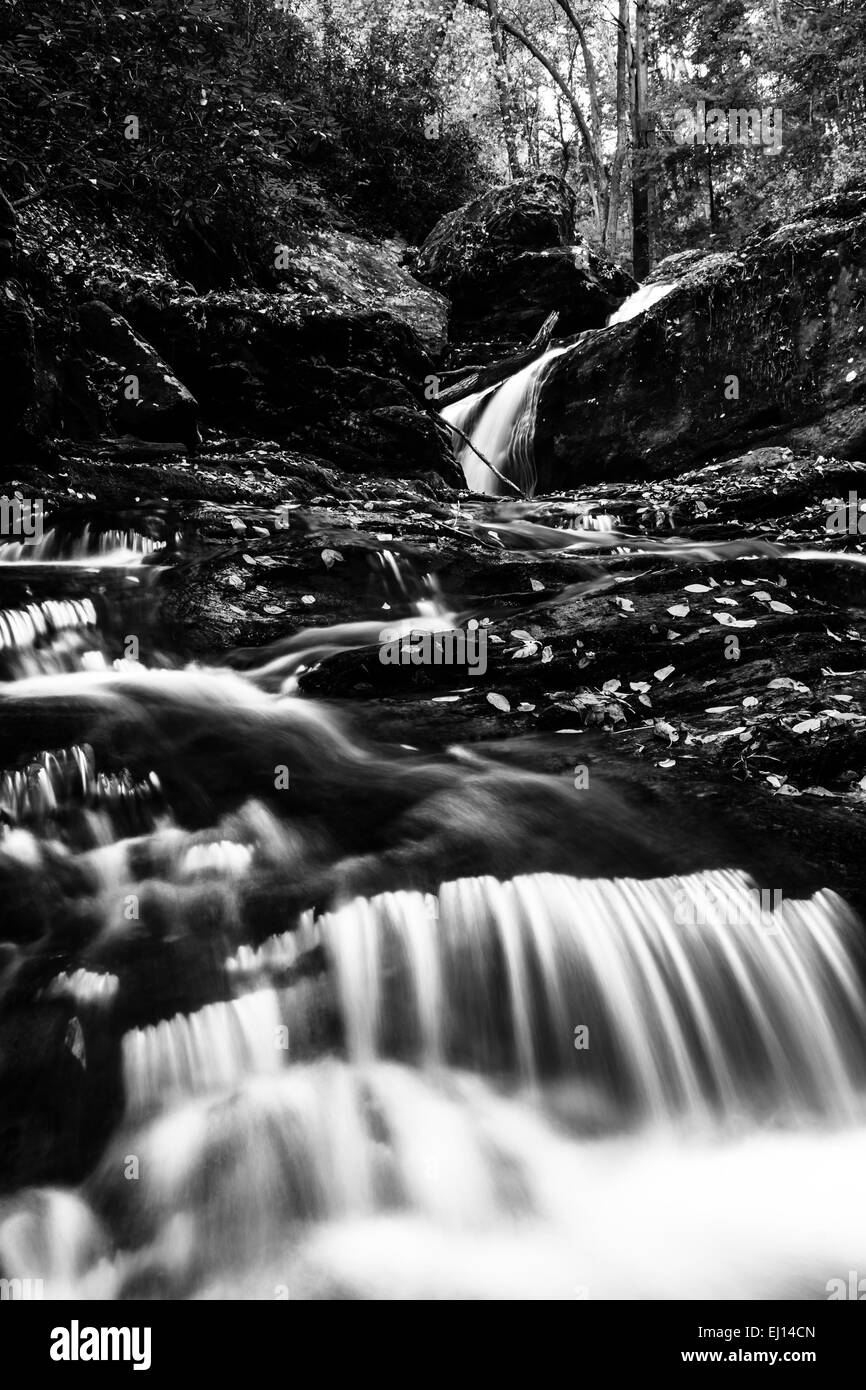 Beautiful waterfalls waterfall scenery Black and White Stock Photos