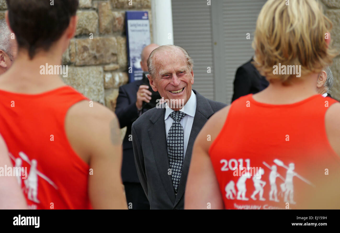 Duke of Edinburgh with women Stock Photo