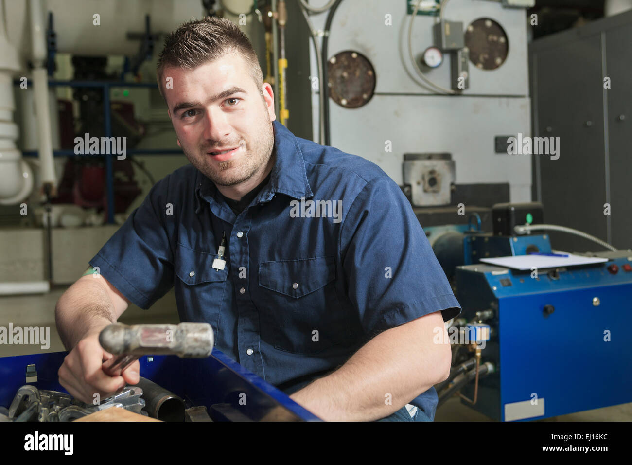 industrial technician inside a industrial place Stock Photo Alamy