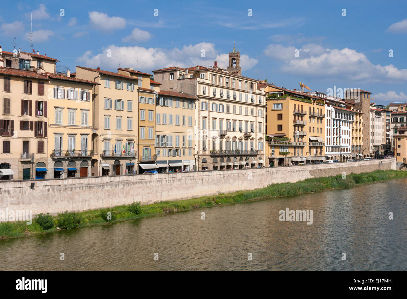 Florence Arno river embankment in Tuscany, Italy Stock Photo