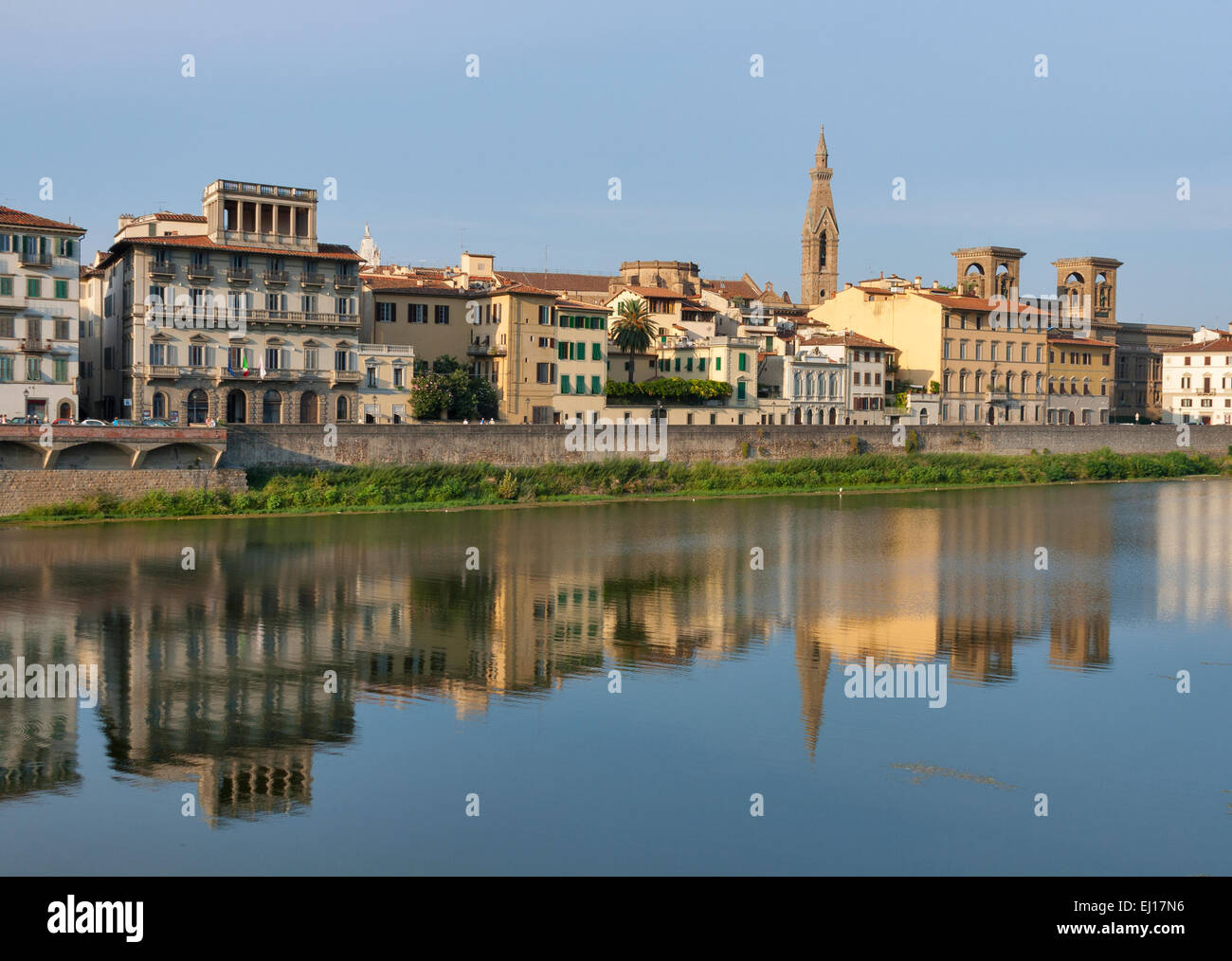Florence Arno river embankment in Tuscany, Italy Stock Photo