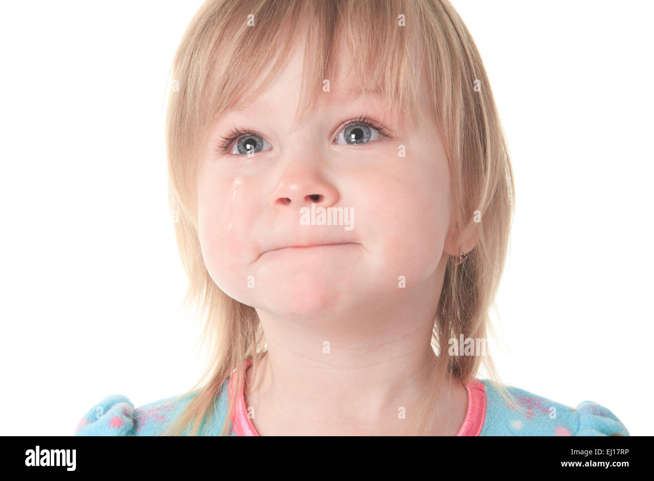 Little girl in pajamas isolated on white background Stock Photo - Alamy