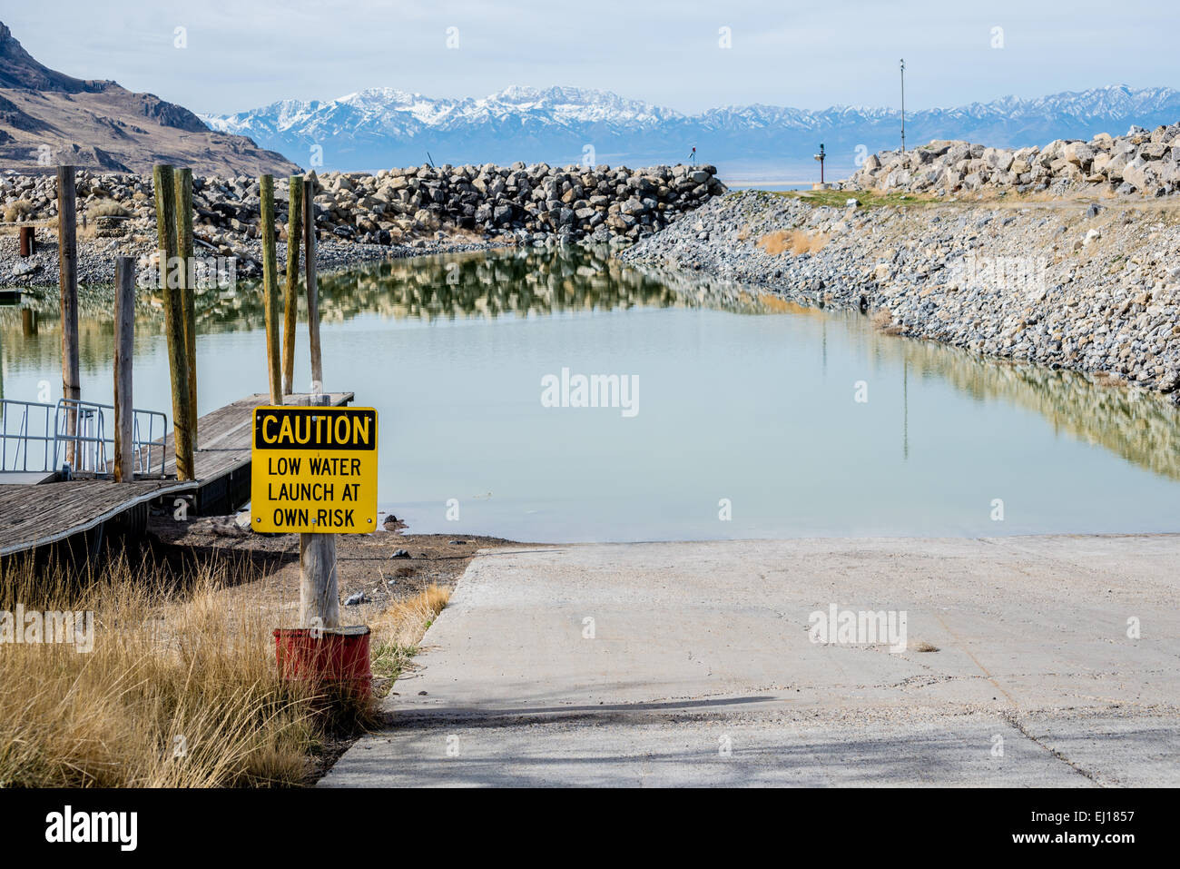 Great Salt Lake Marina Boat Ramp at Near Historic Low Lake Levels
