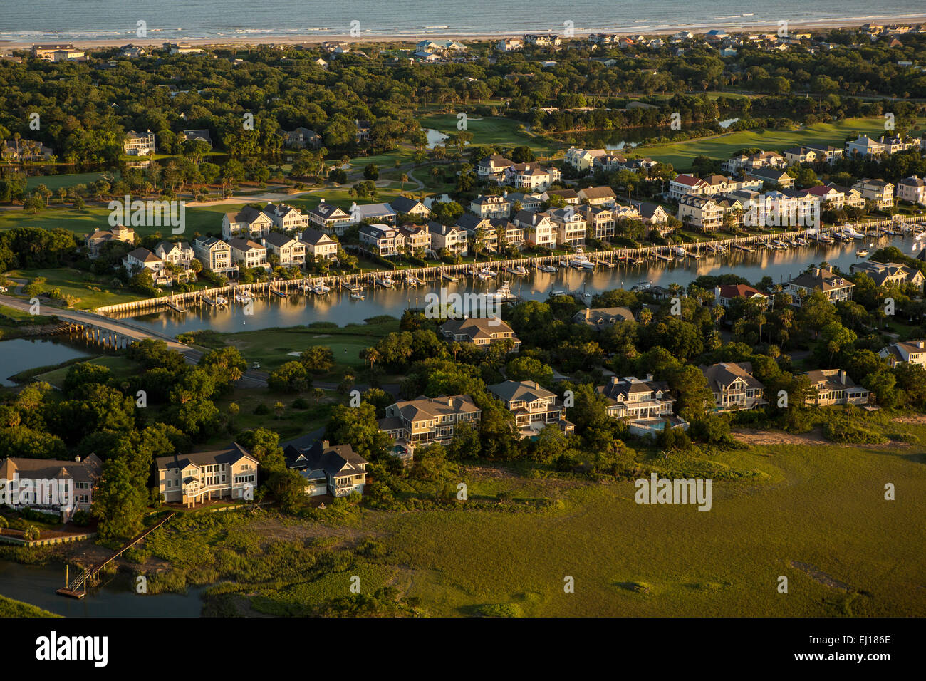 Aerial view of Wild Dunes resort development on Isle of Palms in