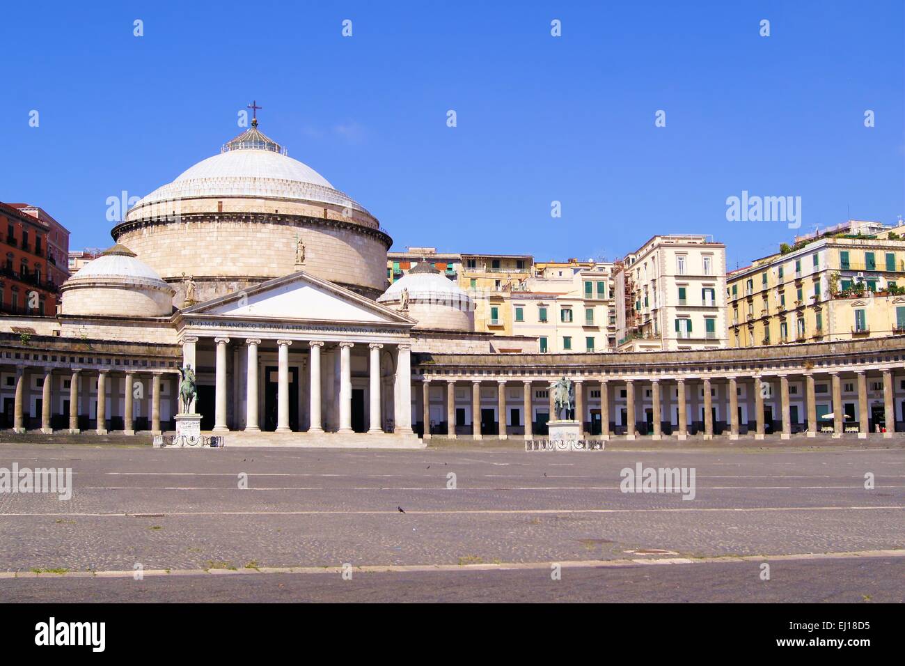 Historic Public Square, Piazza Del Plebiscito, Naples, Italy Stock ...