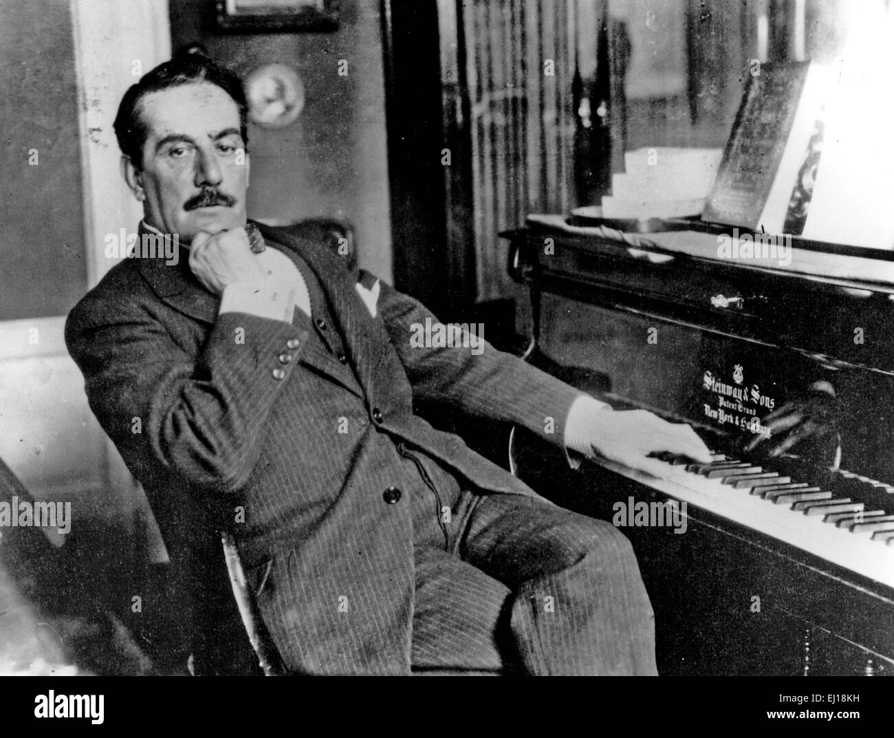 GIACOMO PUCCINI (1858-1924) Italian operatic composer about 1914 Stock Photo