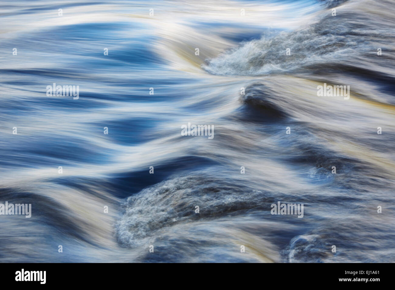 slow shutter, long exposure, abstract detail of the river Wharfe Stock Photo