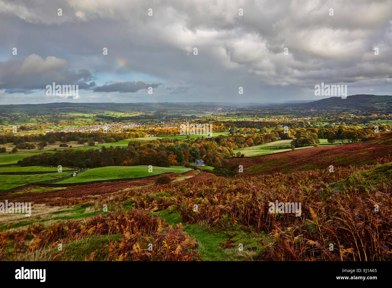 autumn view over the Wharfedale valley, west yorkshire Stock Photo