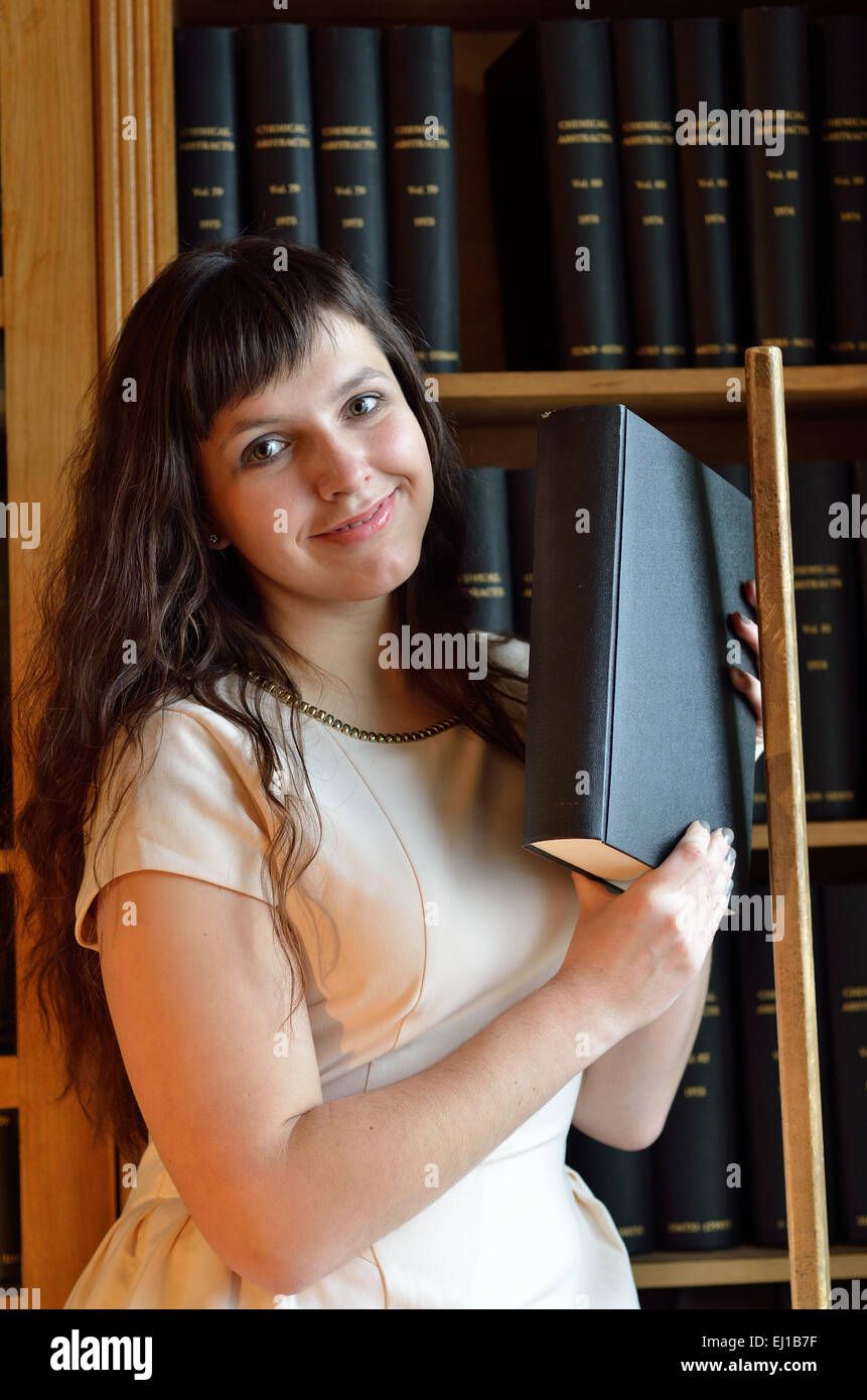 A woman with the books Stock Photo