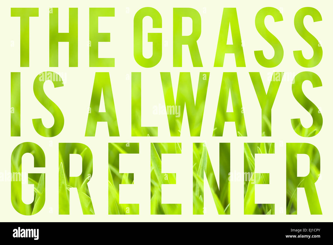 Grass is Always Greener Stock Photo Alamy