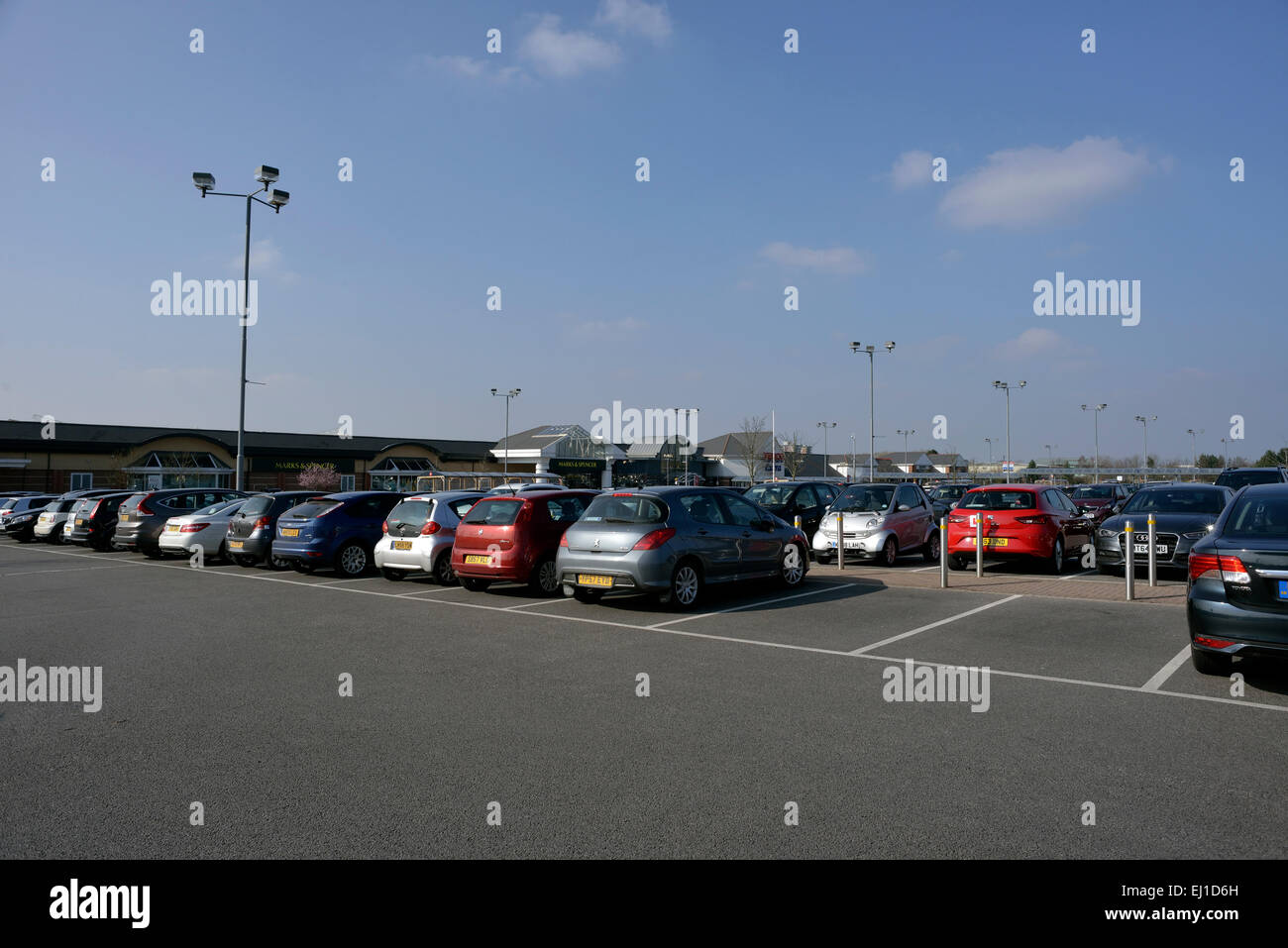 car park at handforth dean shopping centre Stock Photo
