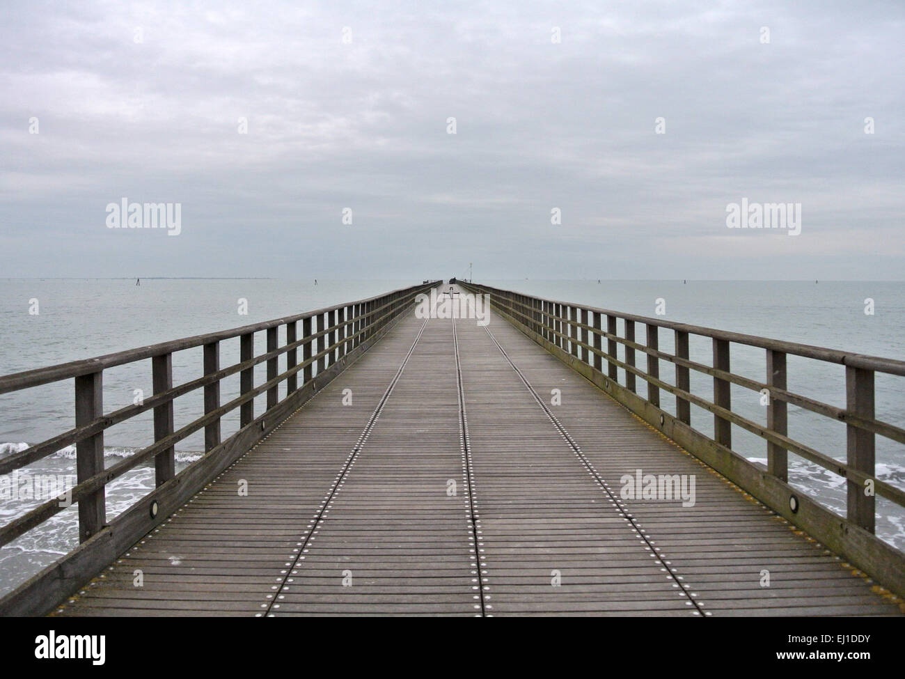 Long Pier. Emilia Romagna, Italy. Stock Photo