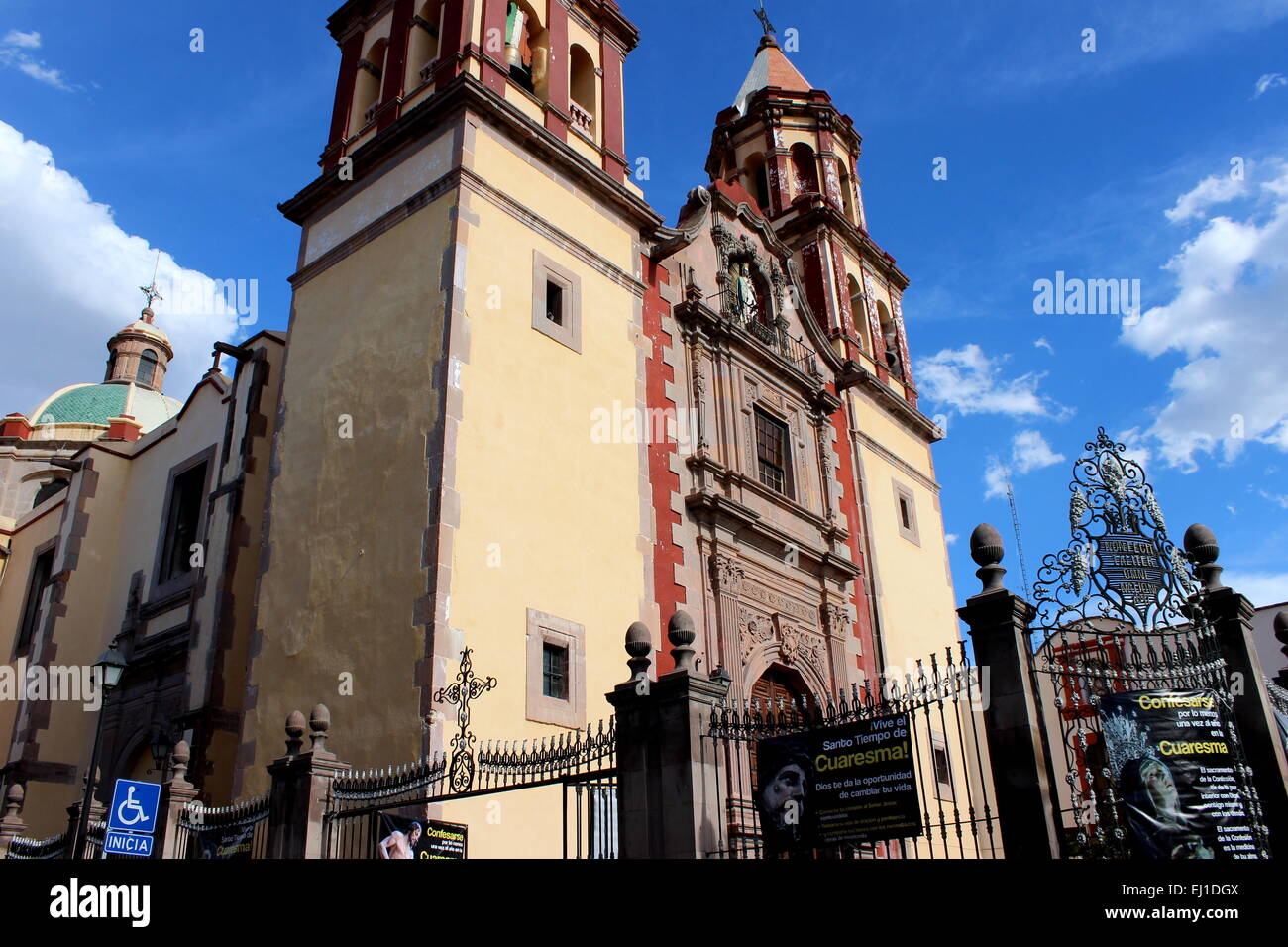 Colonial-style church in Queretaro, State of Queretaro, Mexico Stock Photo