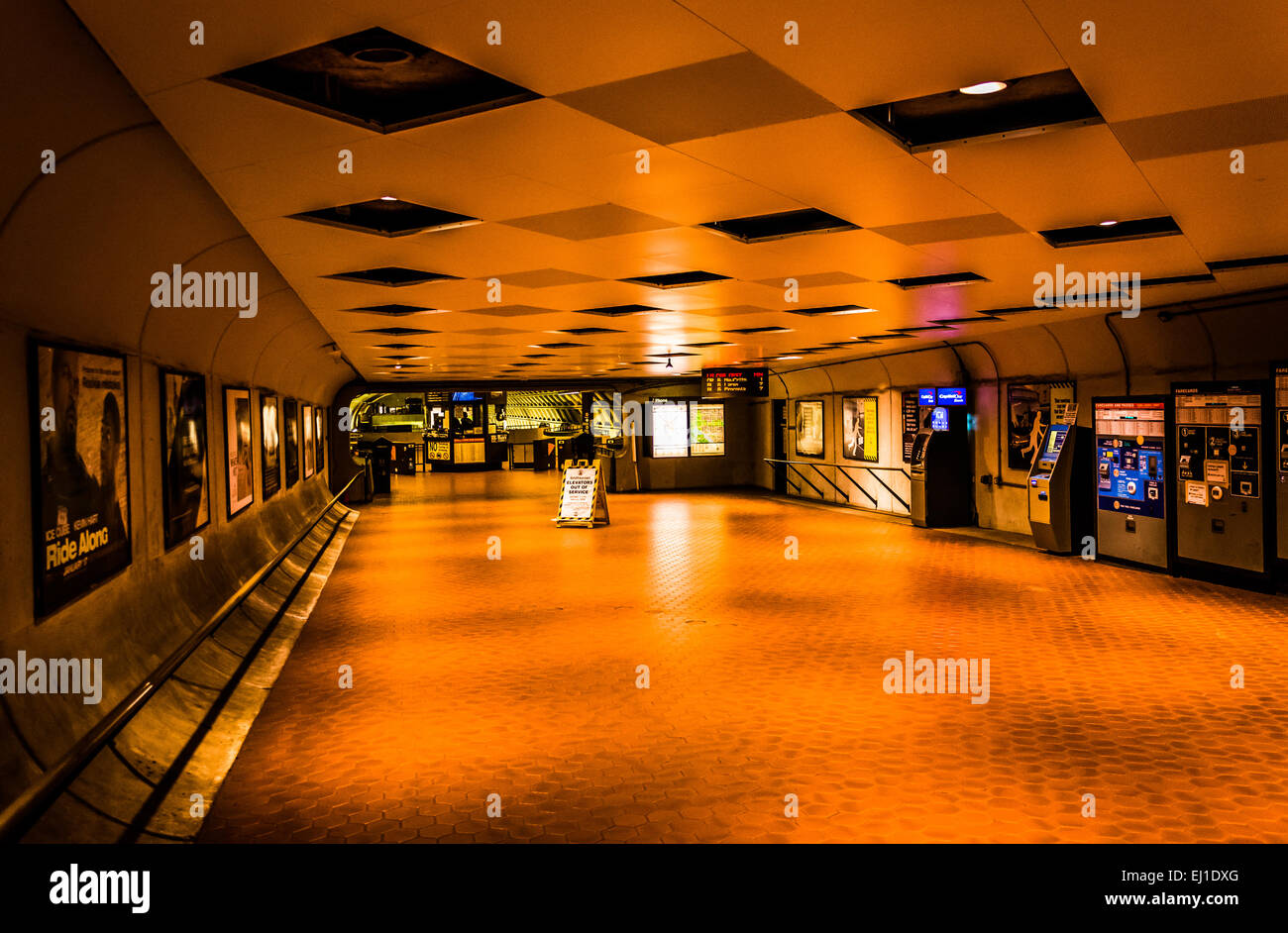 Interior of the Smithsonian Metro Station, in Washington, DC. Stock Photo