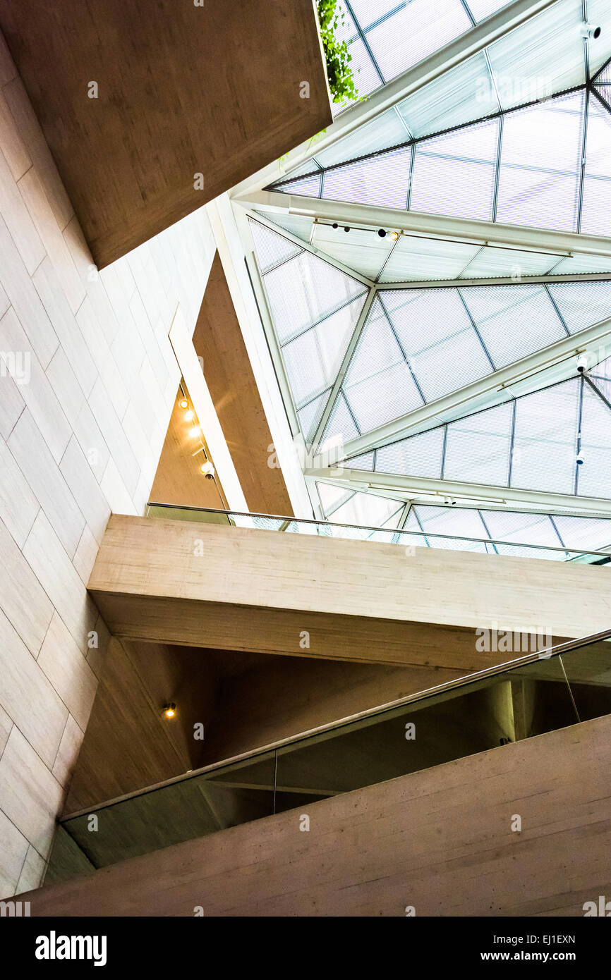 Modern architecture in the East Building of the National Gallery of Art, Washington, DC. Stock Photo