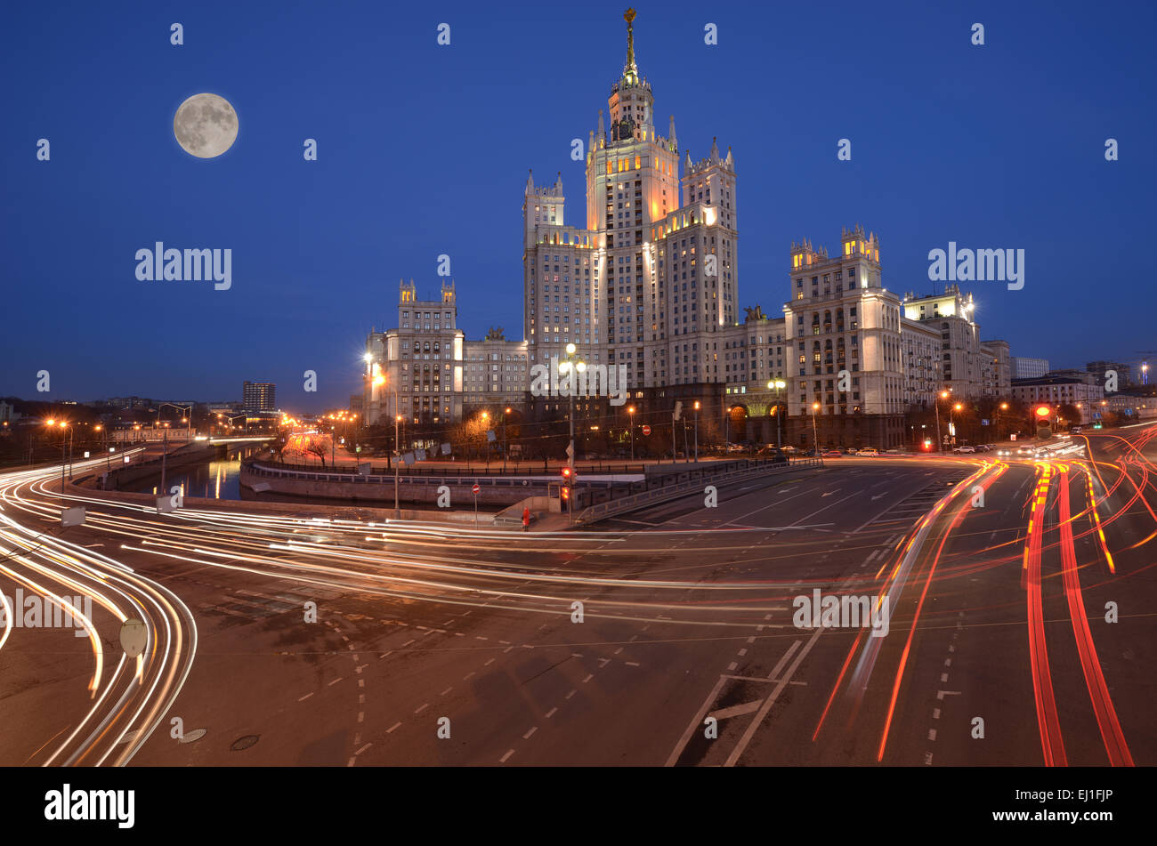 Streets by the river in the historical center of Moscow. Russia. Stock Photo