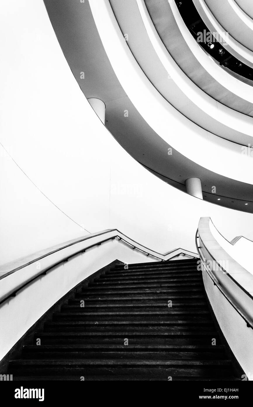 Staircase in the National Museum of the American Indian, in Washington, DC. Stock Photo