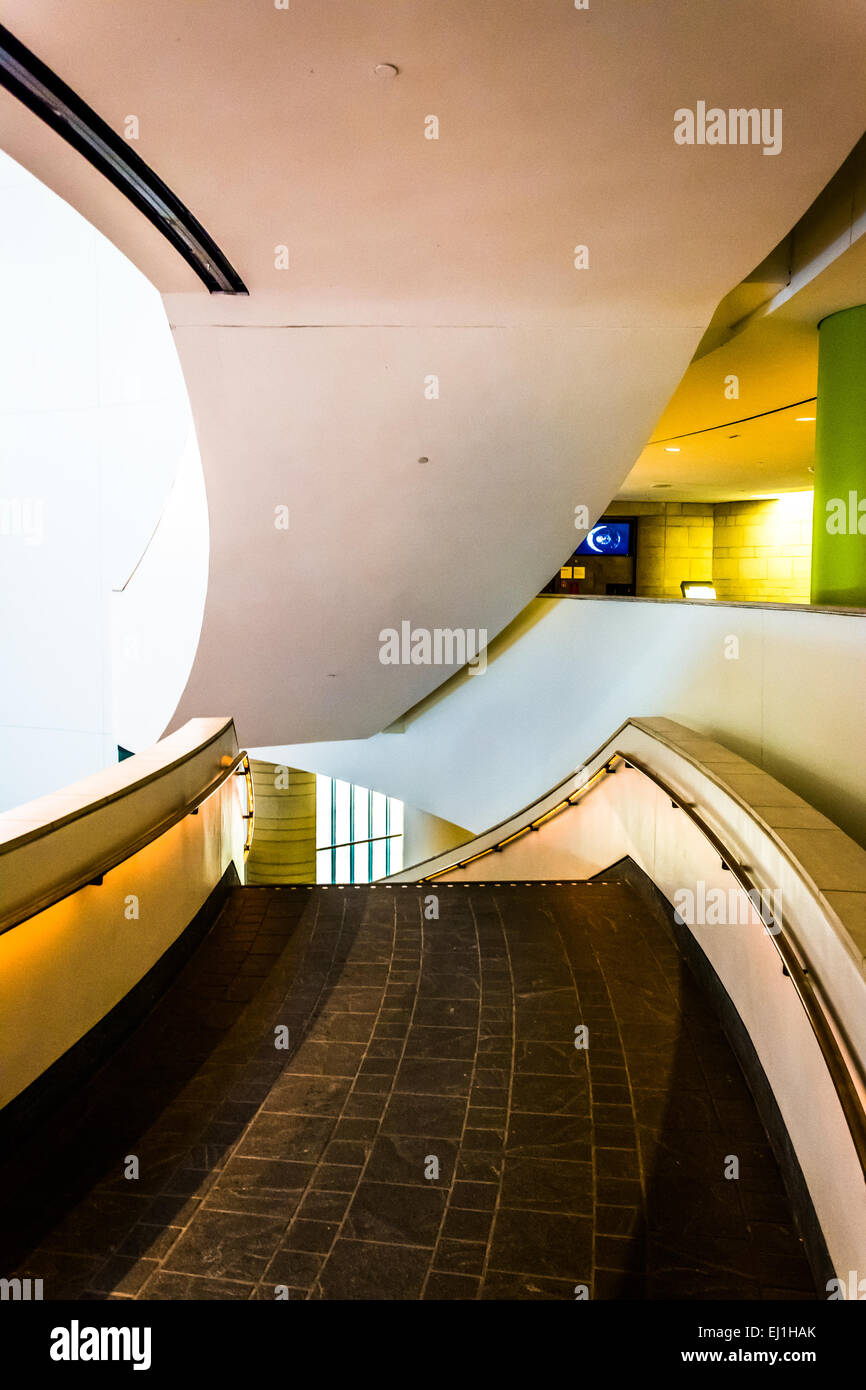 Staircase in the National Museum of the American Indian, Washington, DC. Stock Photo