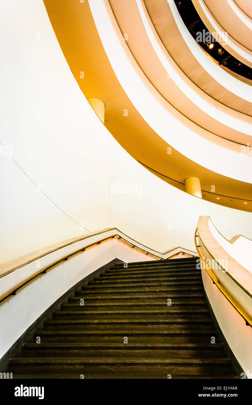 Staircase in the National Museum of the American Indian, in Washington, DC. Stock Photo