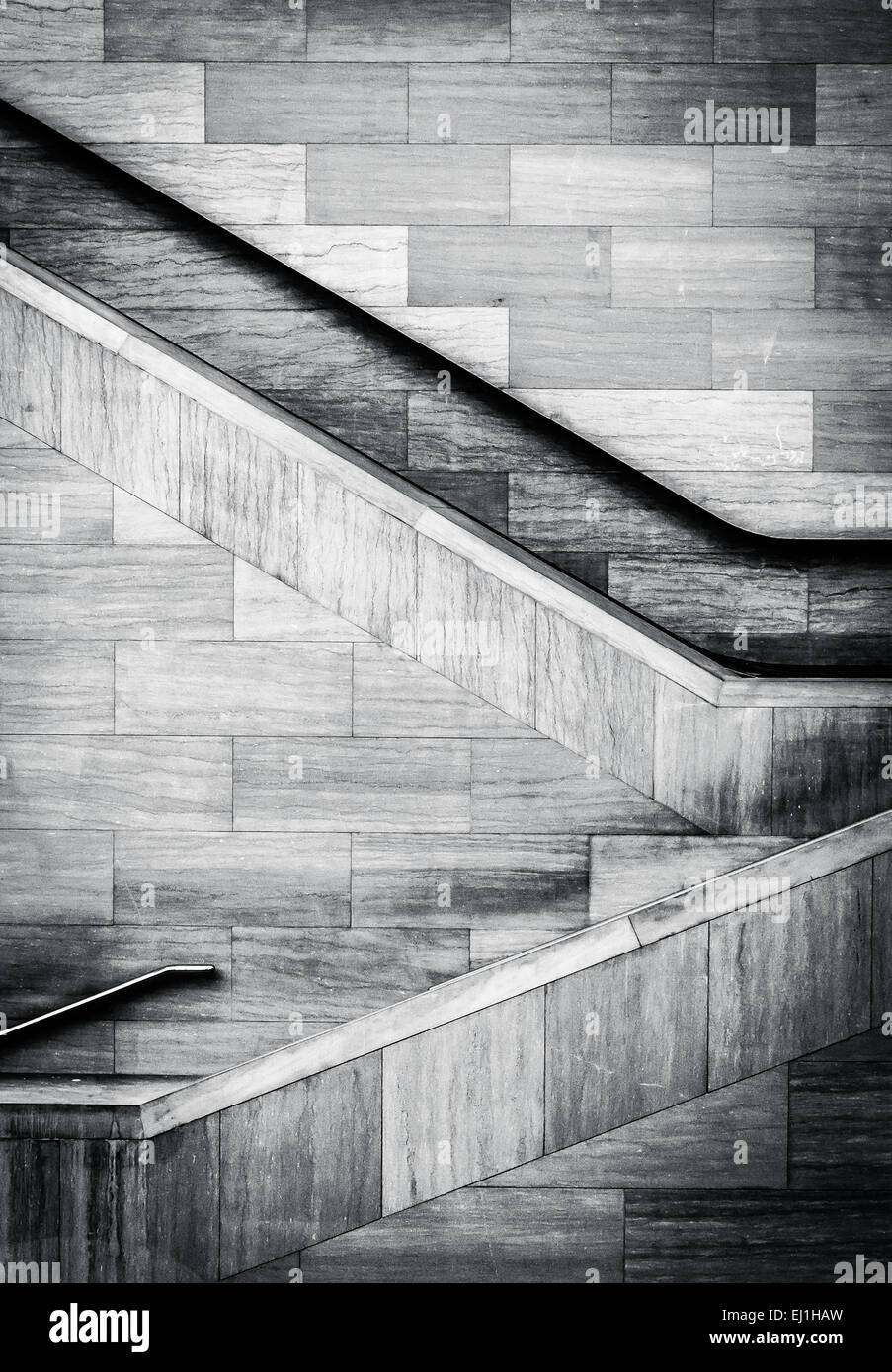 Staircases in the National Museum of the American Indian, in Washington, DC. Stock Photo