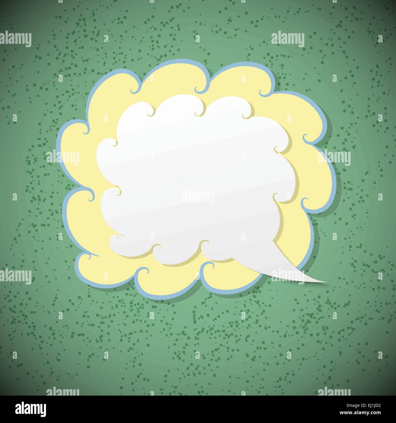 Retro speech bubble on green background, vector illustration Stock ...
