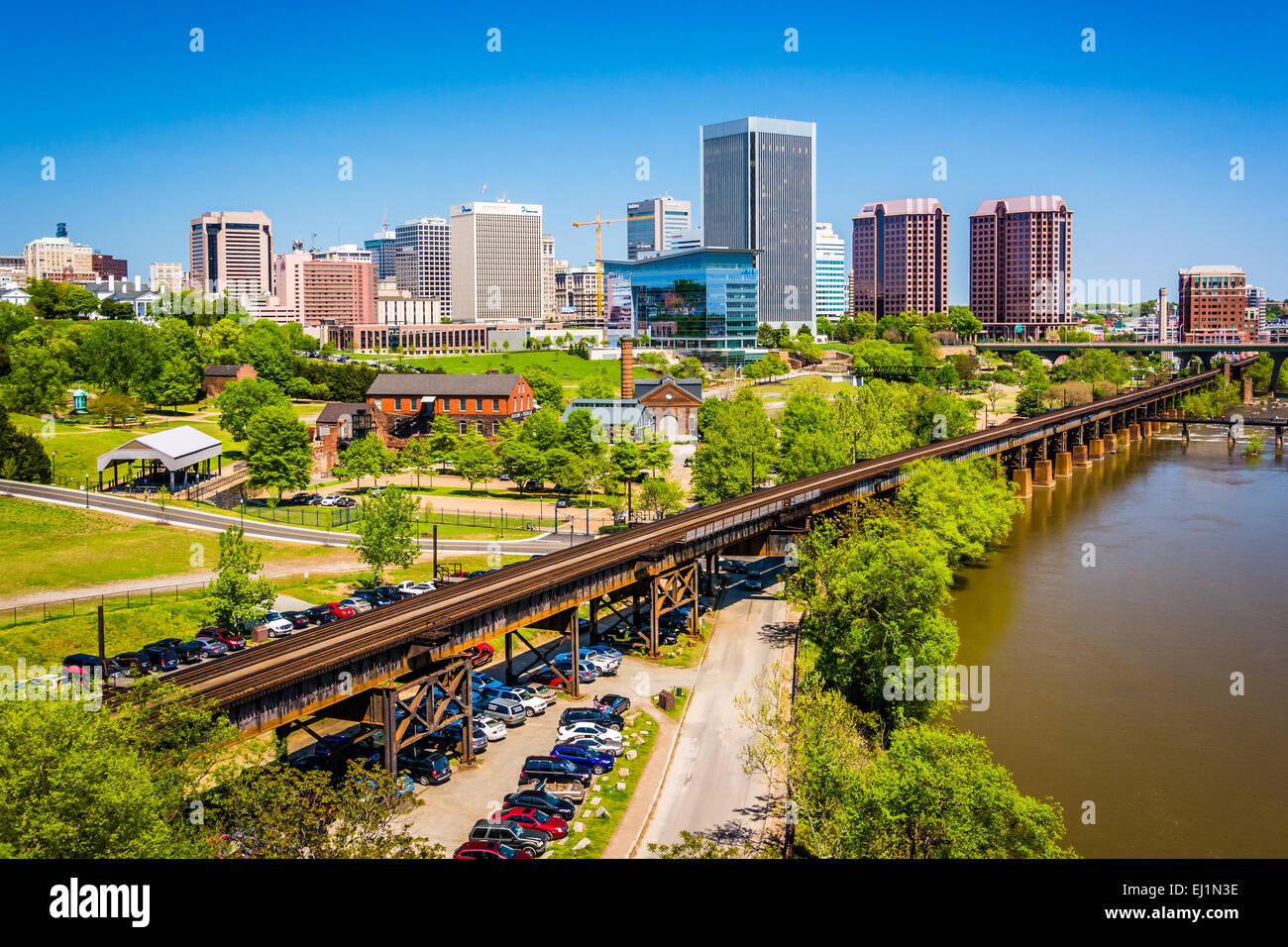 The skyline and James River in Richmond, Virginia Stock Photo Alamy