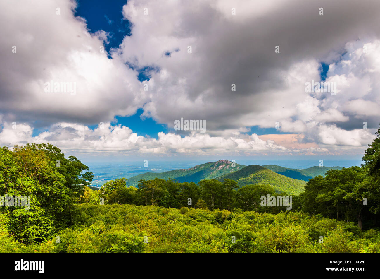 View of Old Rag Mountain from Thoroughfare Overlook in Shenandoah ...