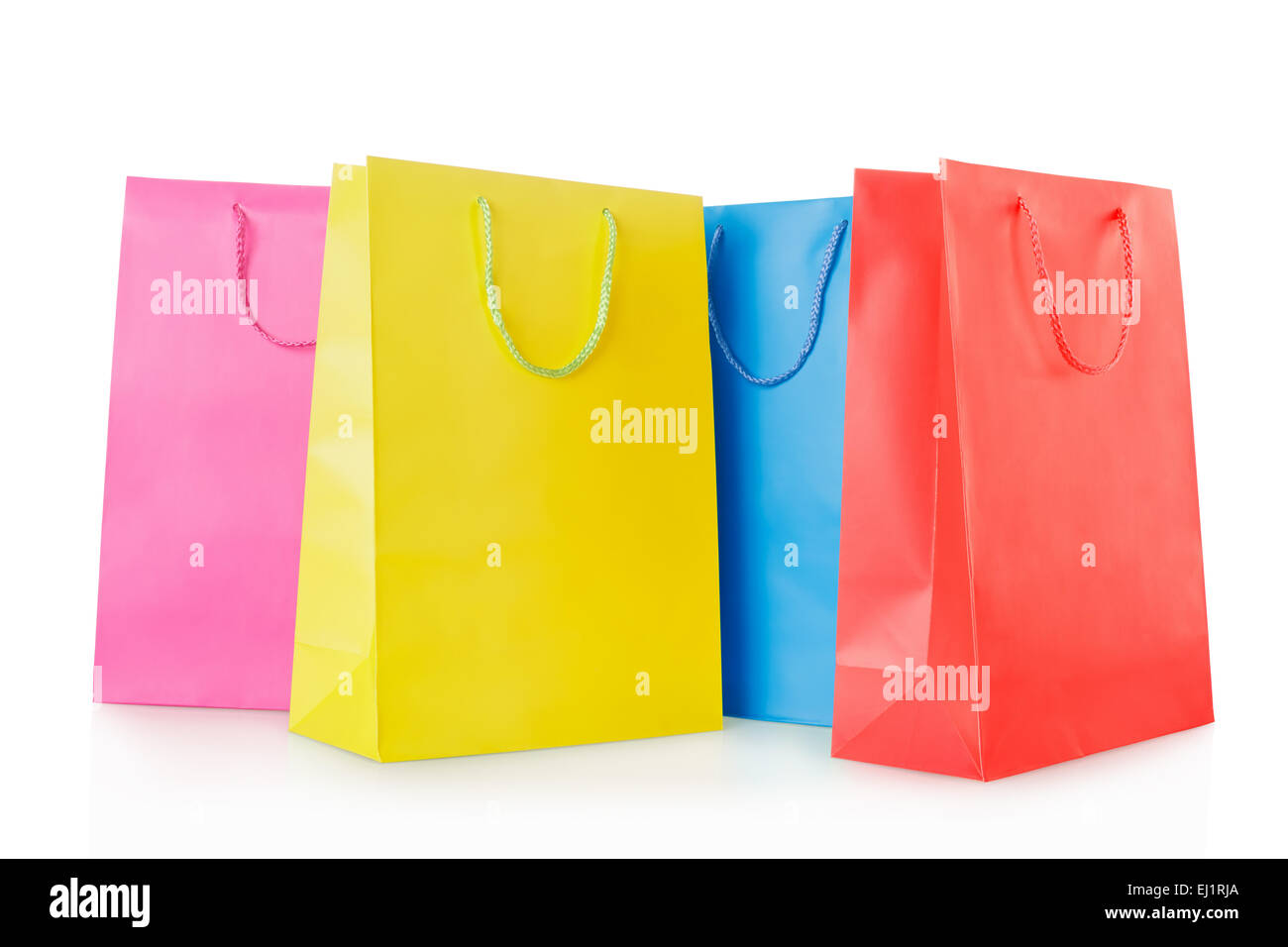 Colorful shopping bags group in paper Stock Photo