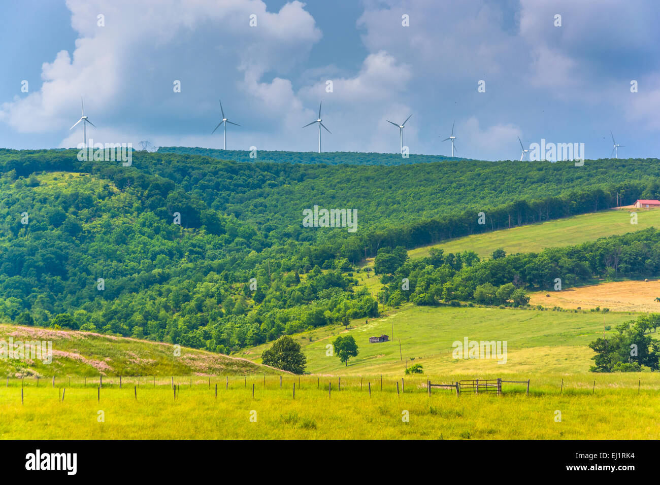 View of windmills and mountains in the Potomac Highlands of West Virginia Stock Photo Alamy