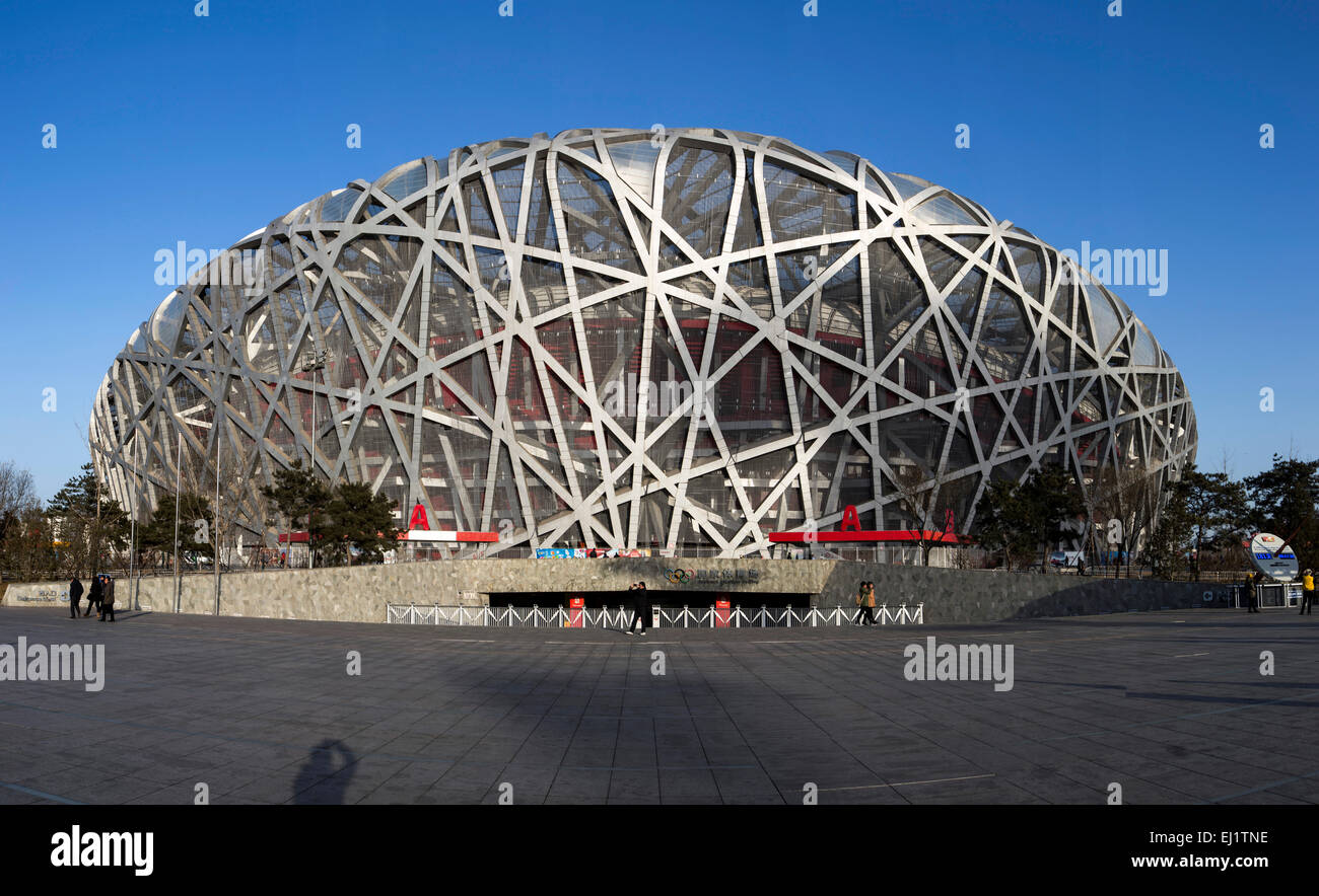 Chinese National Stadium (Bird Nest) at daytime Stock Photo