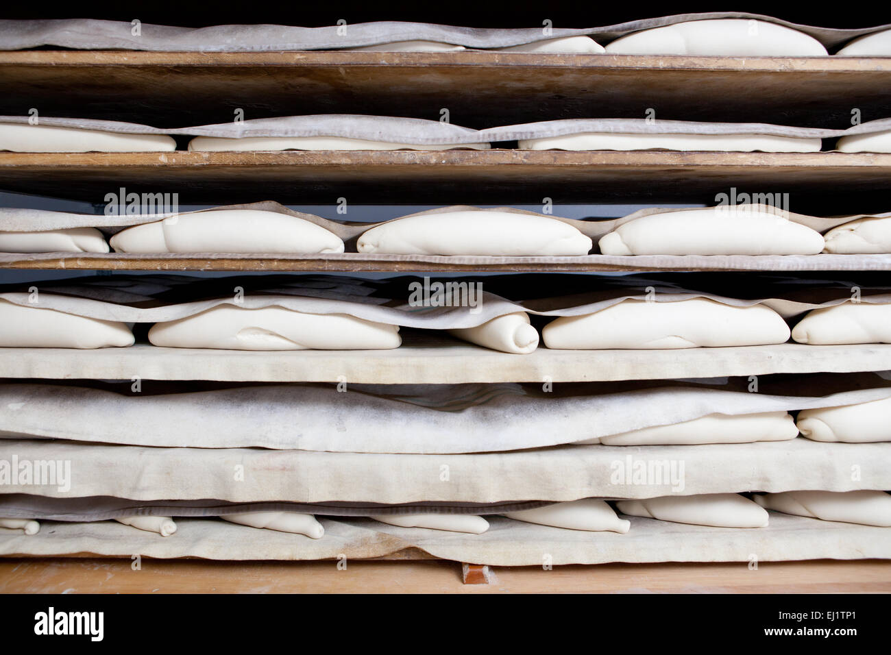 Manufacturing process of spanish bread Stock Photo Alamy